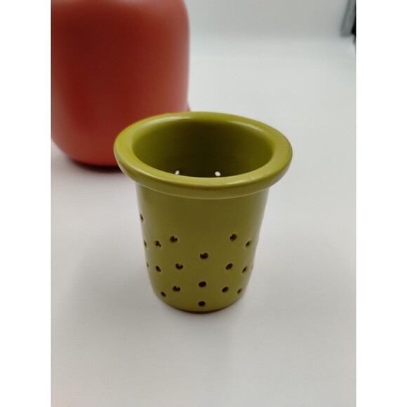 Room Creative Ceramic Green Tea Teapot w/Diffuser Wicker Handle Pink/Green - Picture 11 of 13